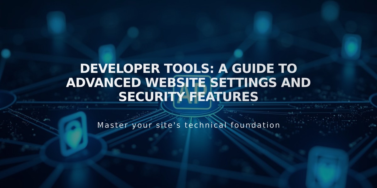 Developer Tools: A Guide to Advanced Website Settings and Security Features