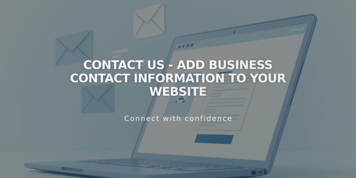 Contact Us - Add Business Contact Information to Your Website