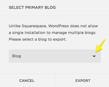 select a primary blog