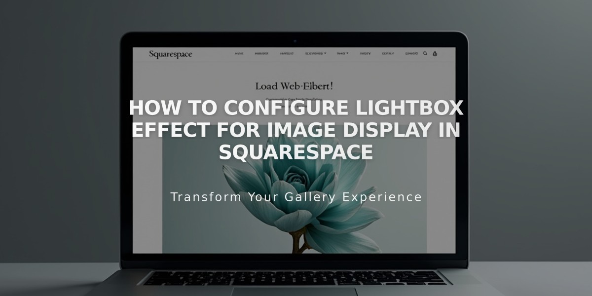 How to Configure Lightbox Effect for Image Display in Squarespace