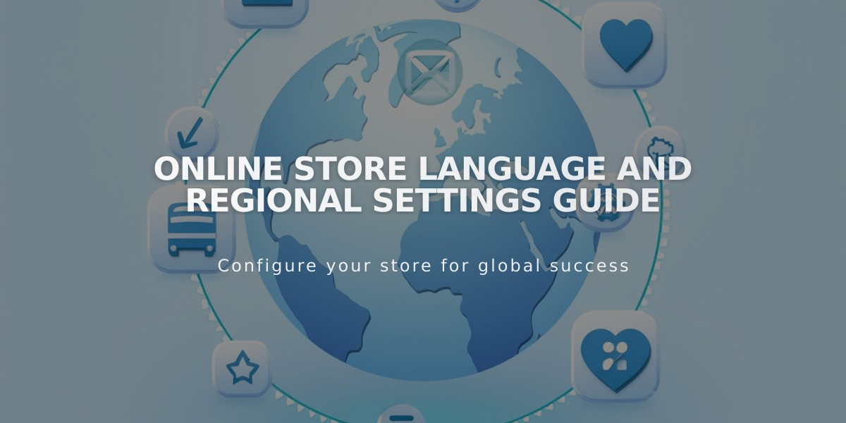 Online Store Language and Regional Settings Guide