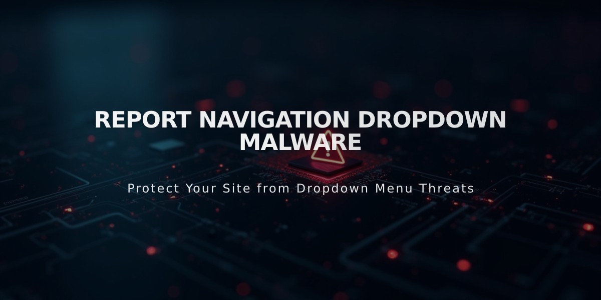 Report Navigation Dropdown Malware