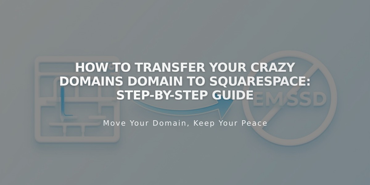 How to Transfer Your Crazy Domains Domain to Squarespace: Step-by-Step Guide