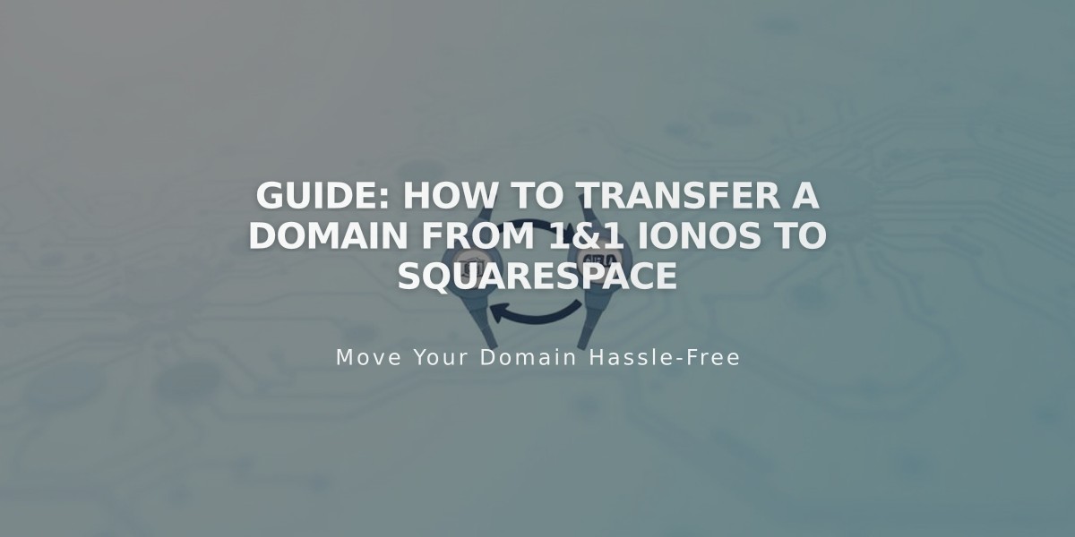 Guide: How to Transfer a Domain from 1&1 IONOS to Squarespace