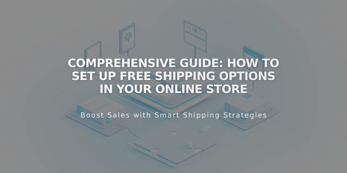 Comprehensive Guide: How to Set Up Free Shipping Options in Your Online Store