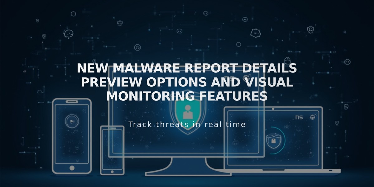 New malware report details preview options and visual monitoring features