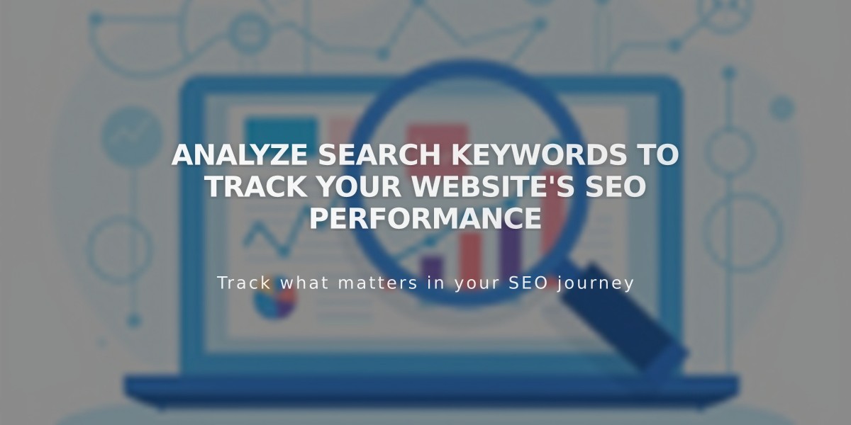 Analyze Search Keywords to Track Your Website's SEO Performance